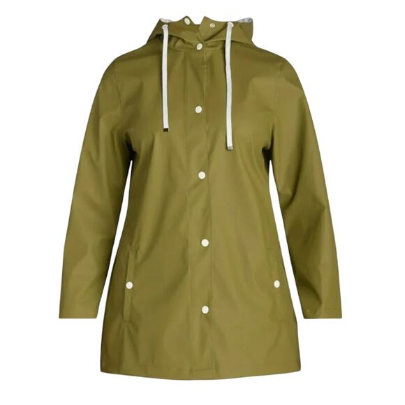BIG CHILL WATER RESISTANT RAIN COAT WOMEN'S XL BLACK OR OLIVE GREEN SOFT & COMFY - Picture 4 of 12